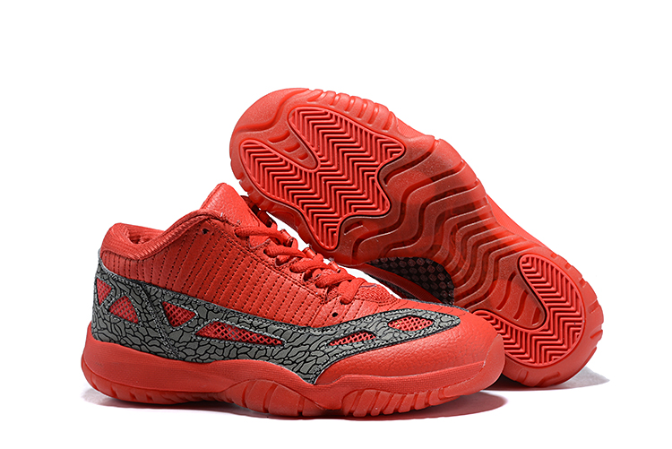 Air Jordan 11 Low IE Highlighter Red Grey Shoes - Click Image to Close